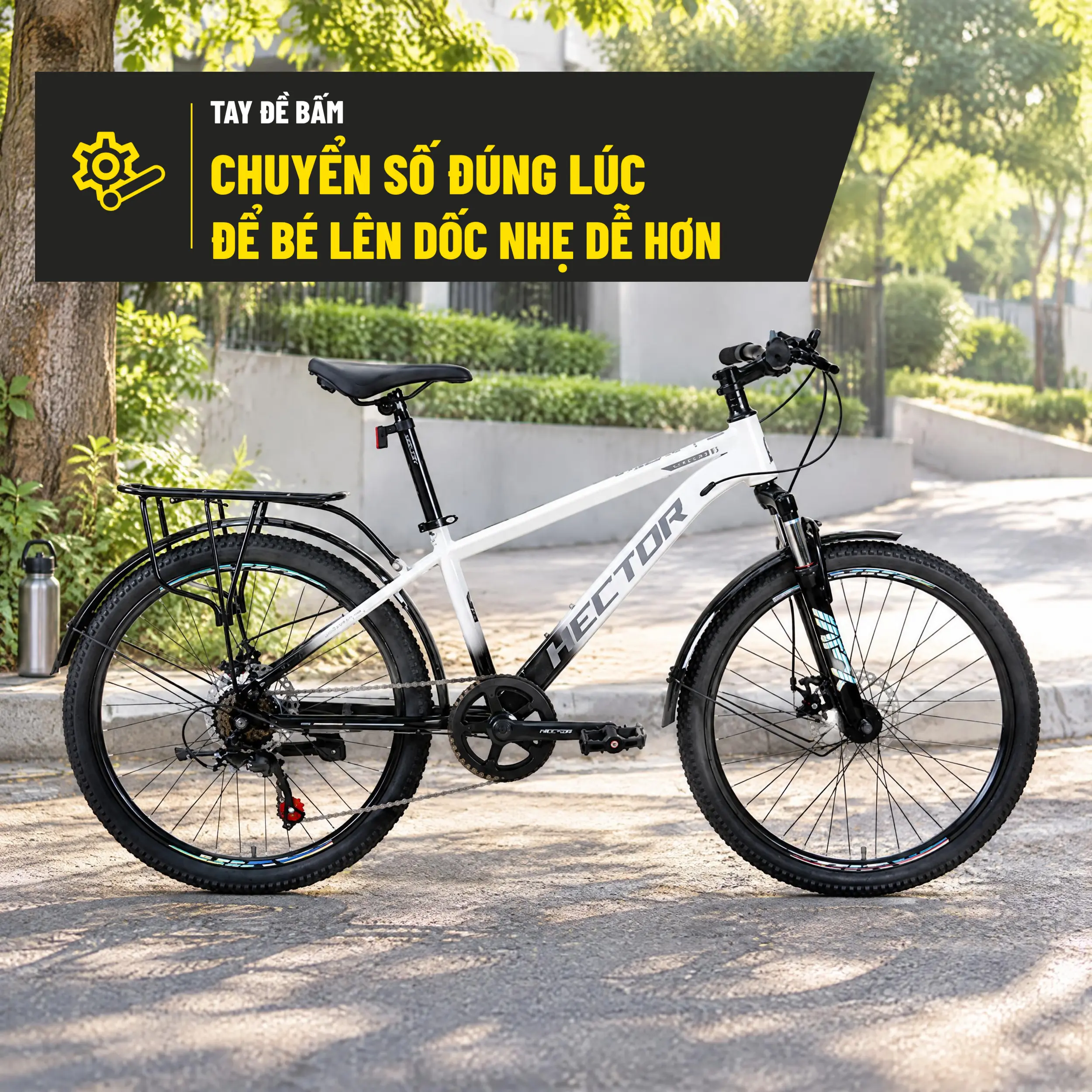 Xe Đạp Địa Hình HECTOR STRONG 1B 24 INCH Trắng Màu Trắng