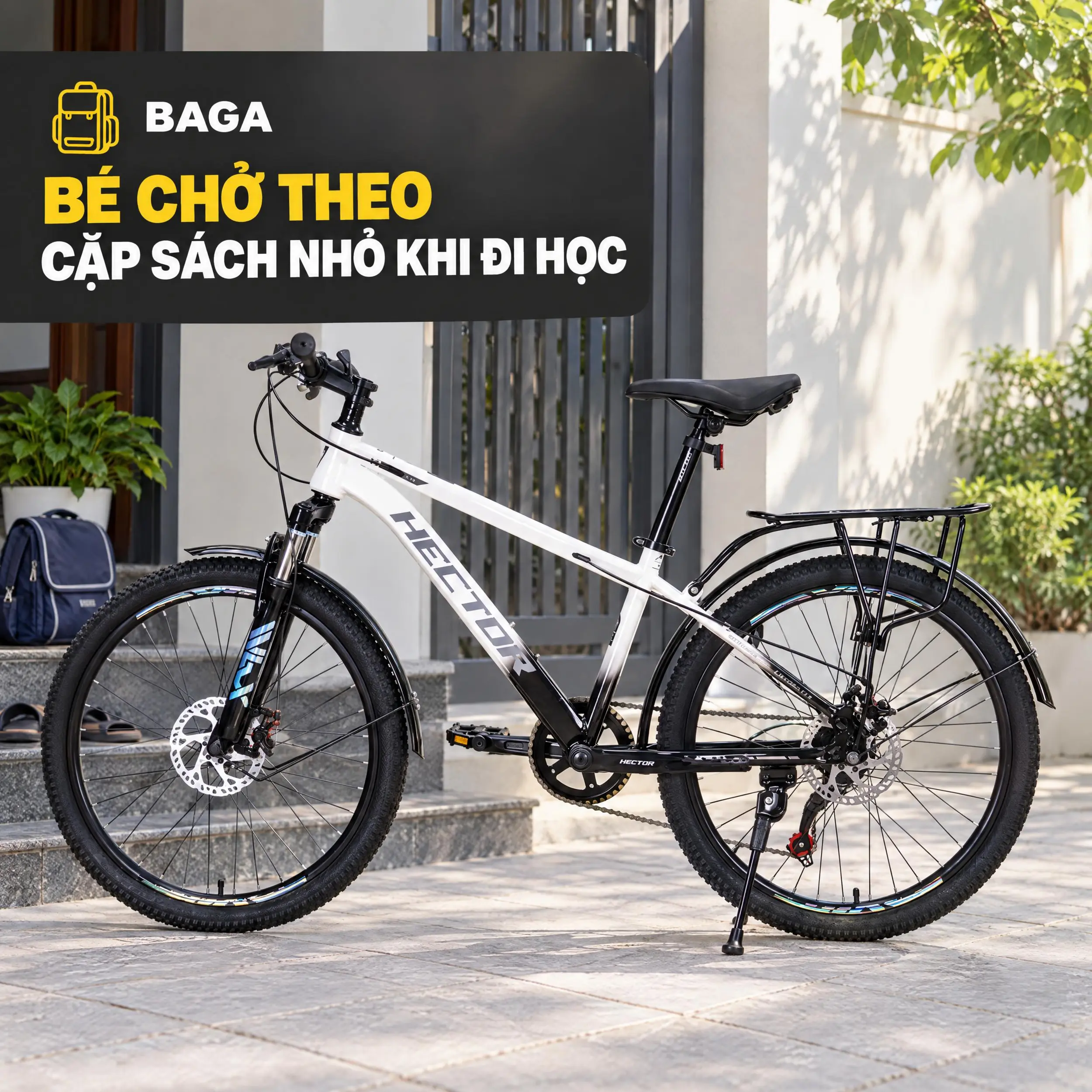 Xe Đạp Địa Hình HECTOR STRONG 1B 24 INCH Trắng Màu Trắng