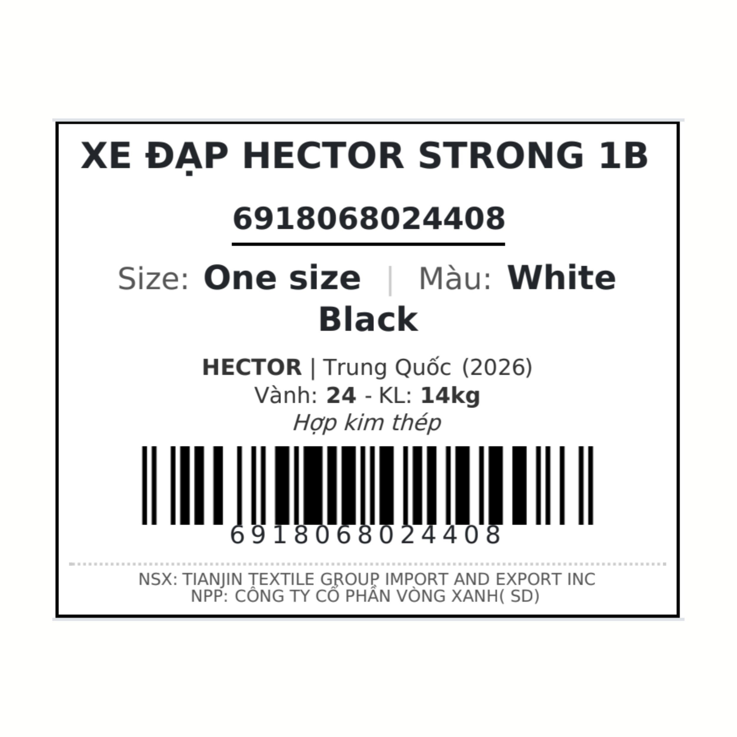 Xe Đạp Địa Hình HECTOR STRONG 1B 24 INCH Trắng Màu Trắng