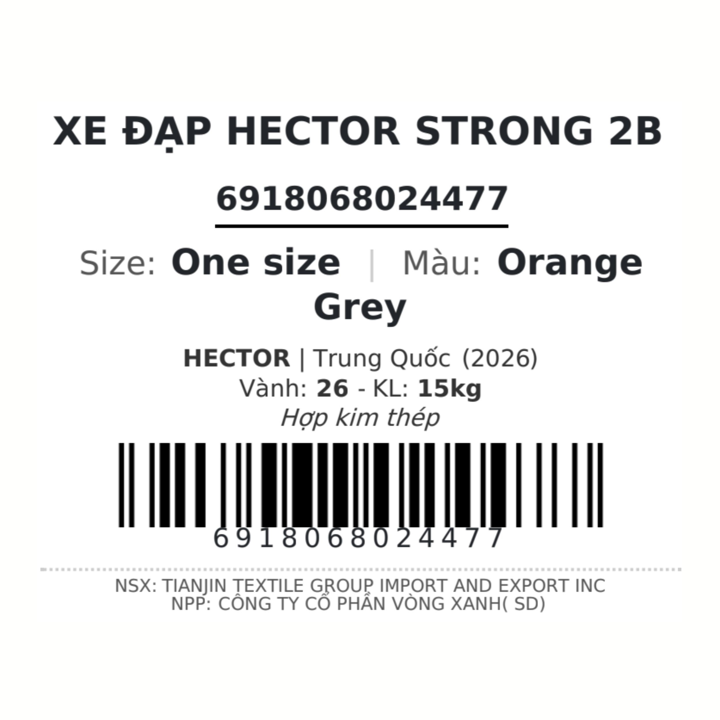Xe Đạp Địa Hình HECTOR STRONG 2B 26 INCH Cam Màu Cam