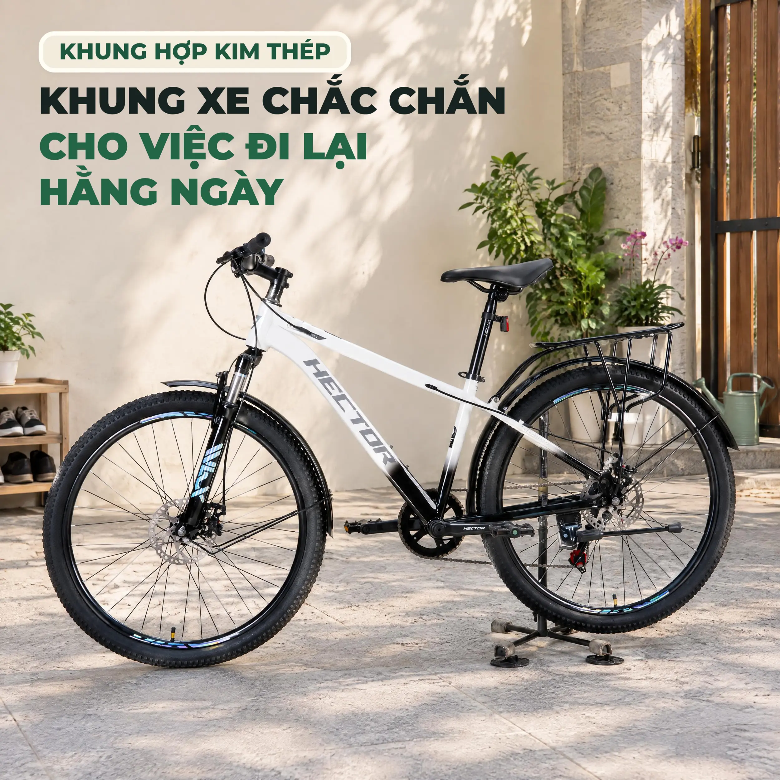 Xe Đạp Địa Hình HECTOR STRONG 2B 26 INCH Trắng Màu Trắng