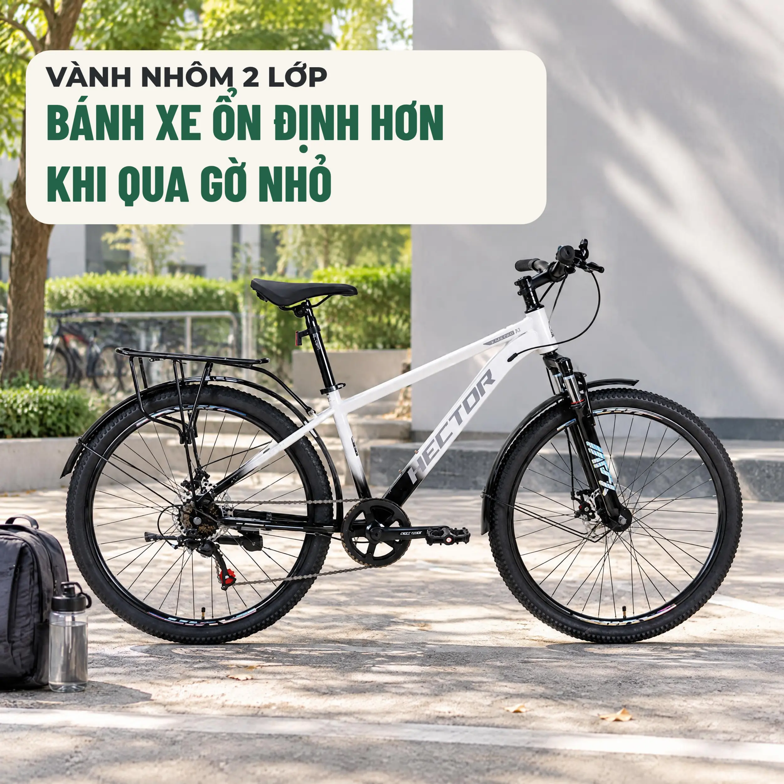 Xe Đạp Địa Hình HECTOR STRONG 2B 26 INCH Trắng Màu Trắng