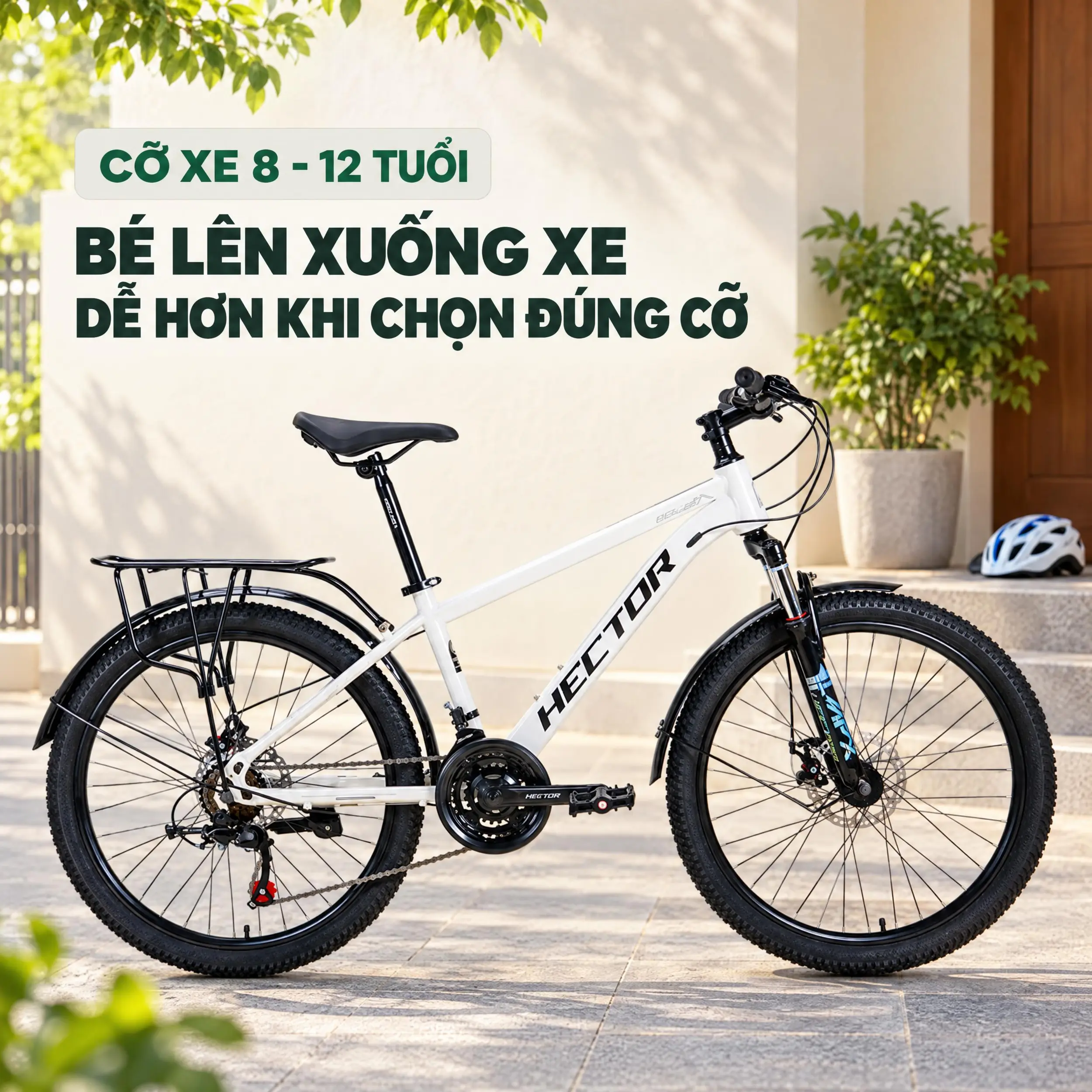 Xe Đạp Địa Hình HECTOR FUJI 1B 24 INCH Trắng Màu Trắng
