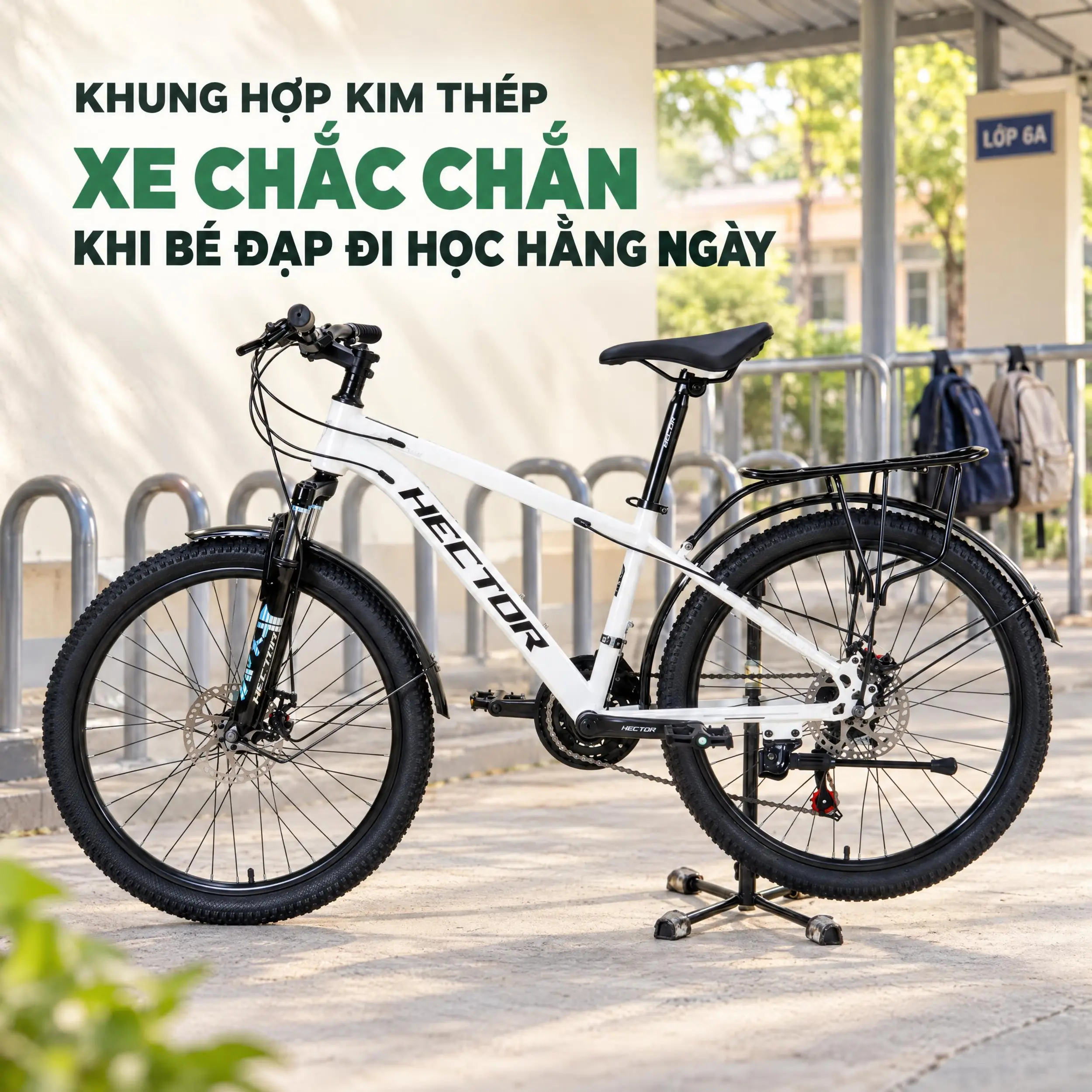 Xe Đạp Địa Hình HECTOR FUJI 1B 24 INCH Trắng Màu Trắng