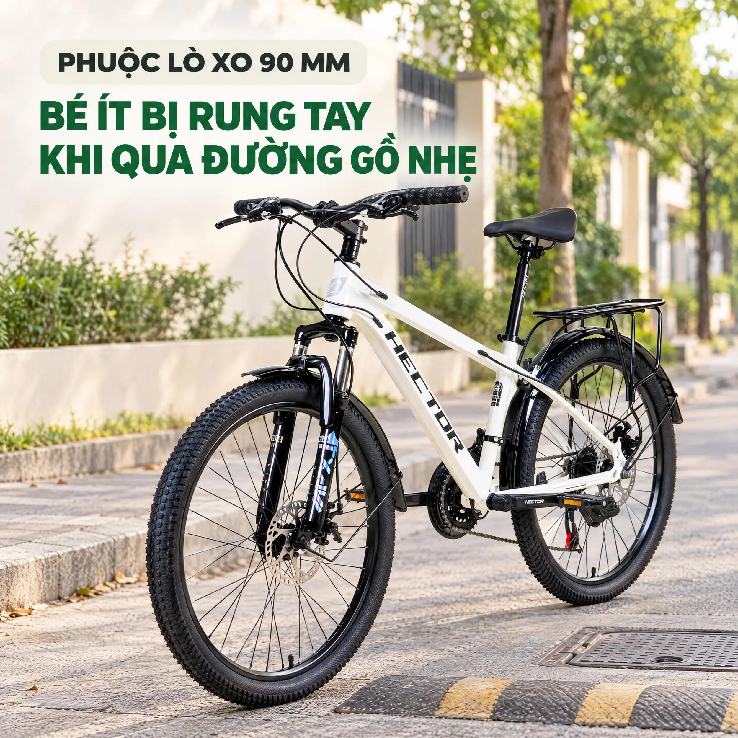 Xe Đạp Địa Hình HECTOR FUJI 1B 24 INCH Trắng Màu Trắng