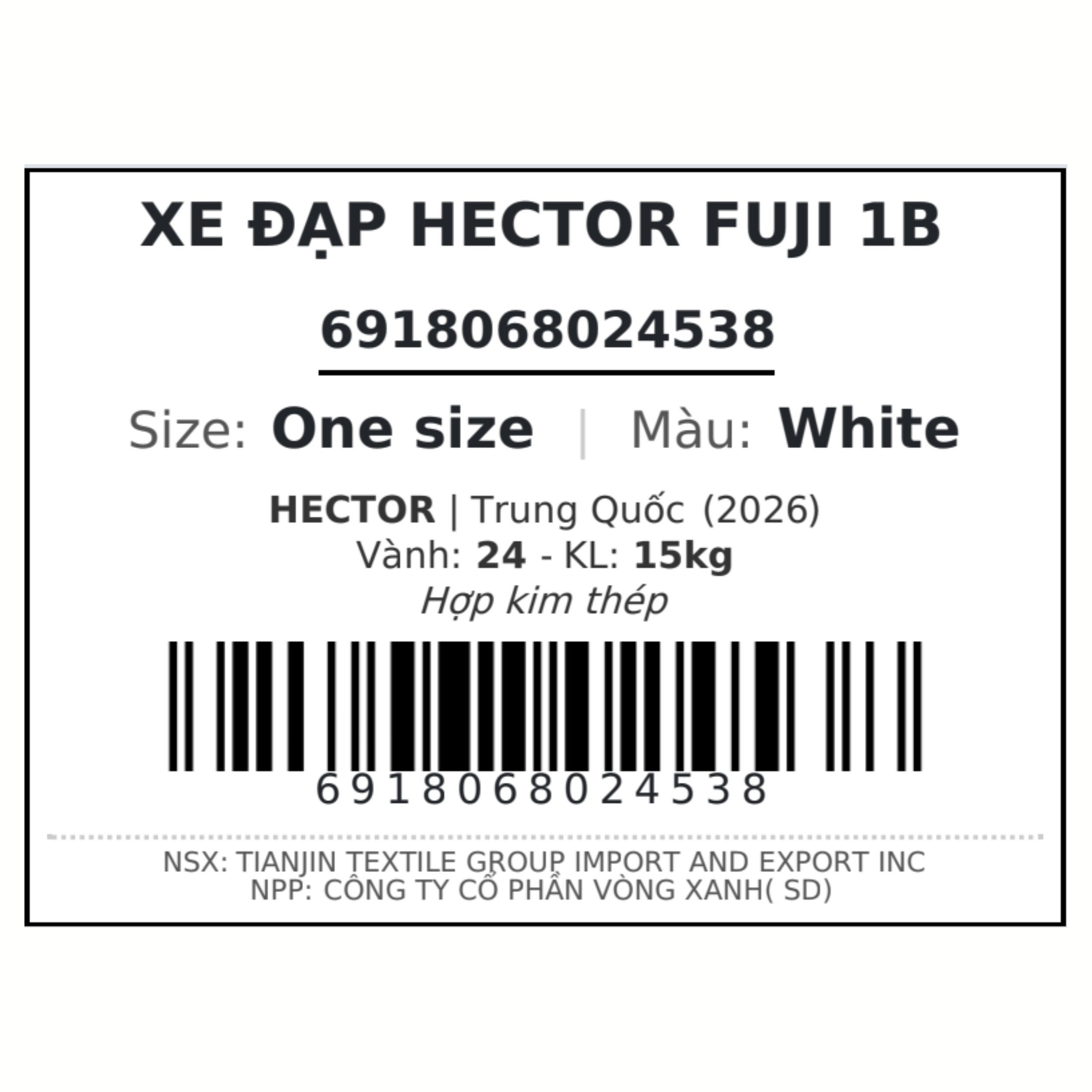 Xe Đạp Địa Hình HECTOR FUJI 1B 24 INCH Trắng Màu Trắng
