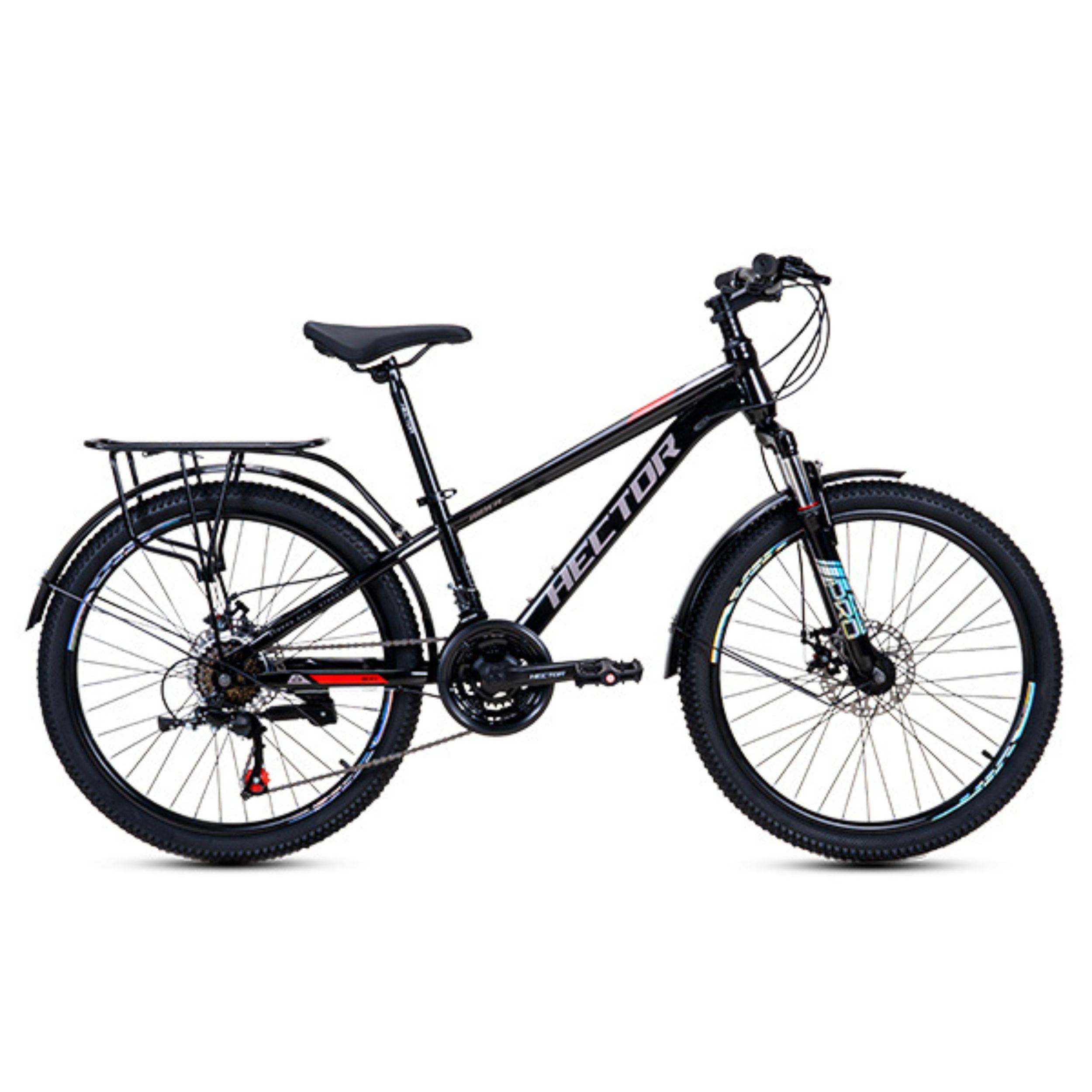 Xe Đạp Địa Hình HECTOR RIDER 1B 24 INCH Đen Màu Đen