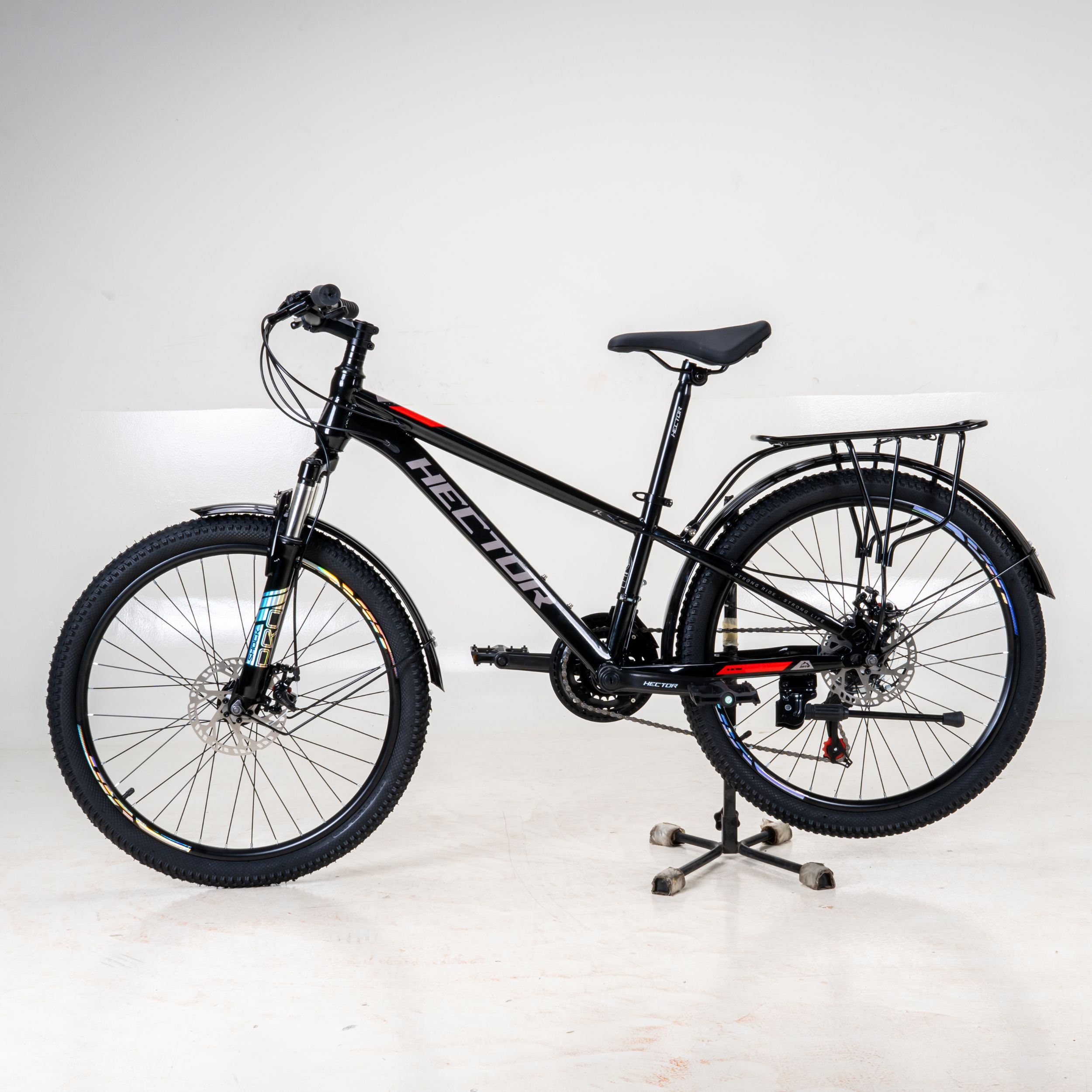 Xe Đạp Địa Hình HECTOR RIDER 1B 24 INCH Đen Màu Đen