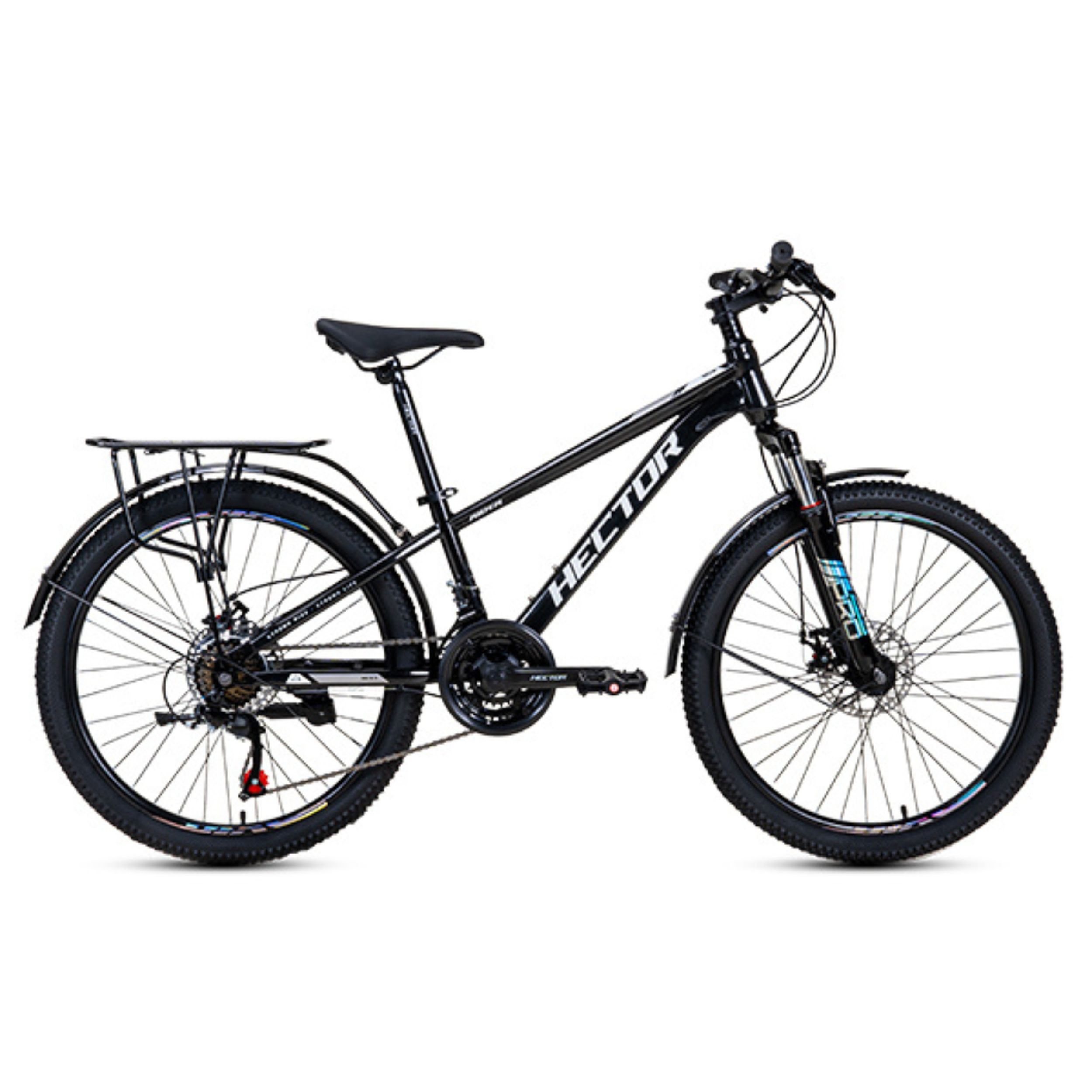 Xe Đạp Địa Hình HECTOR RIDER 1B 24 INCH Đen ánh kim Màu Đen
