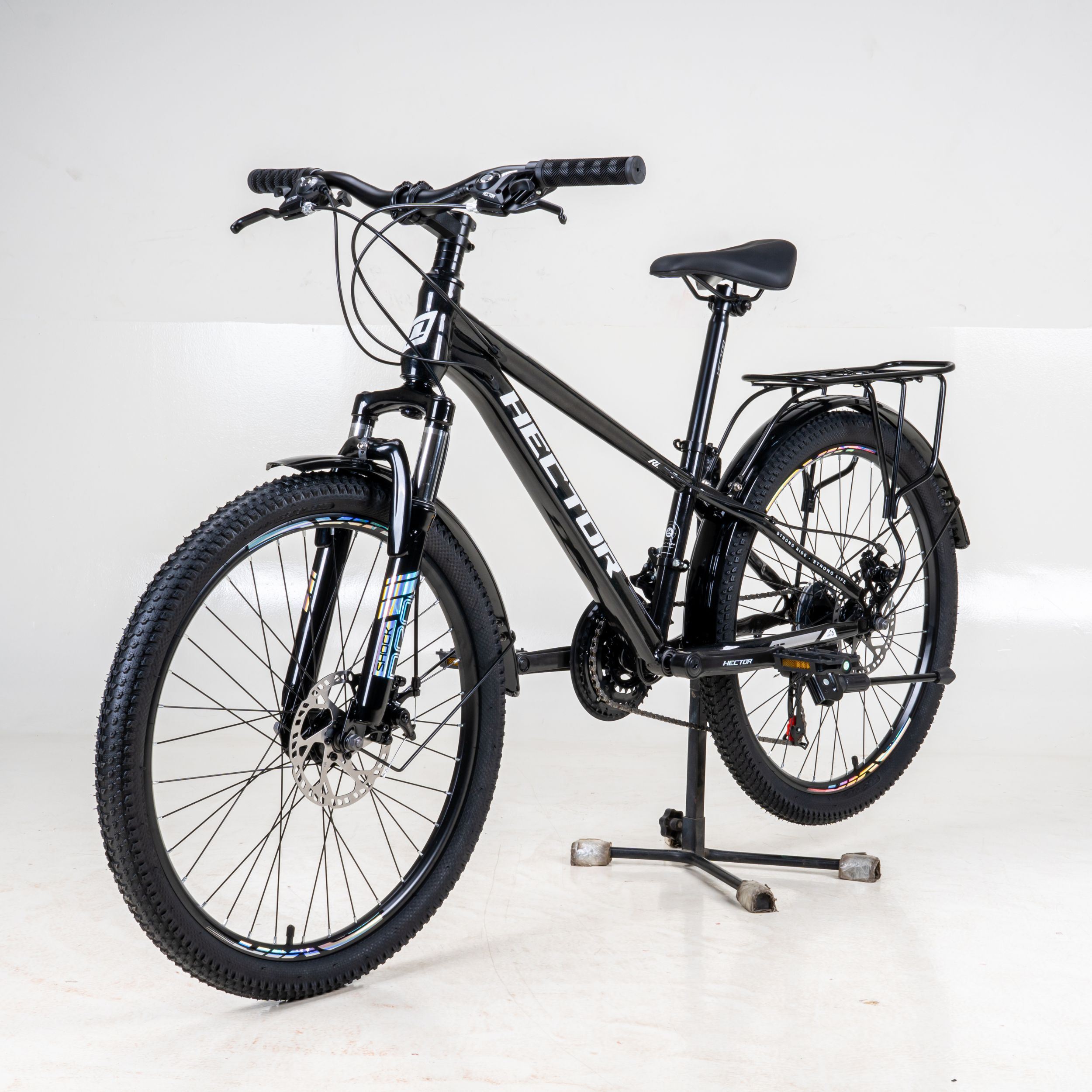 Xe Đạp Địa Hình HECTOR RIDER 1B 24 INCH Đen ánh kim Màu Đen