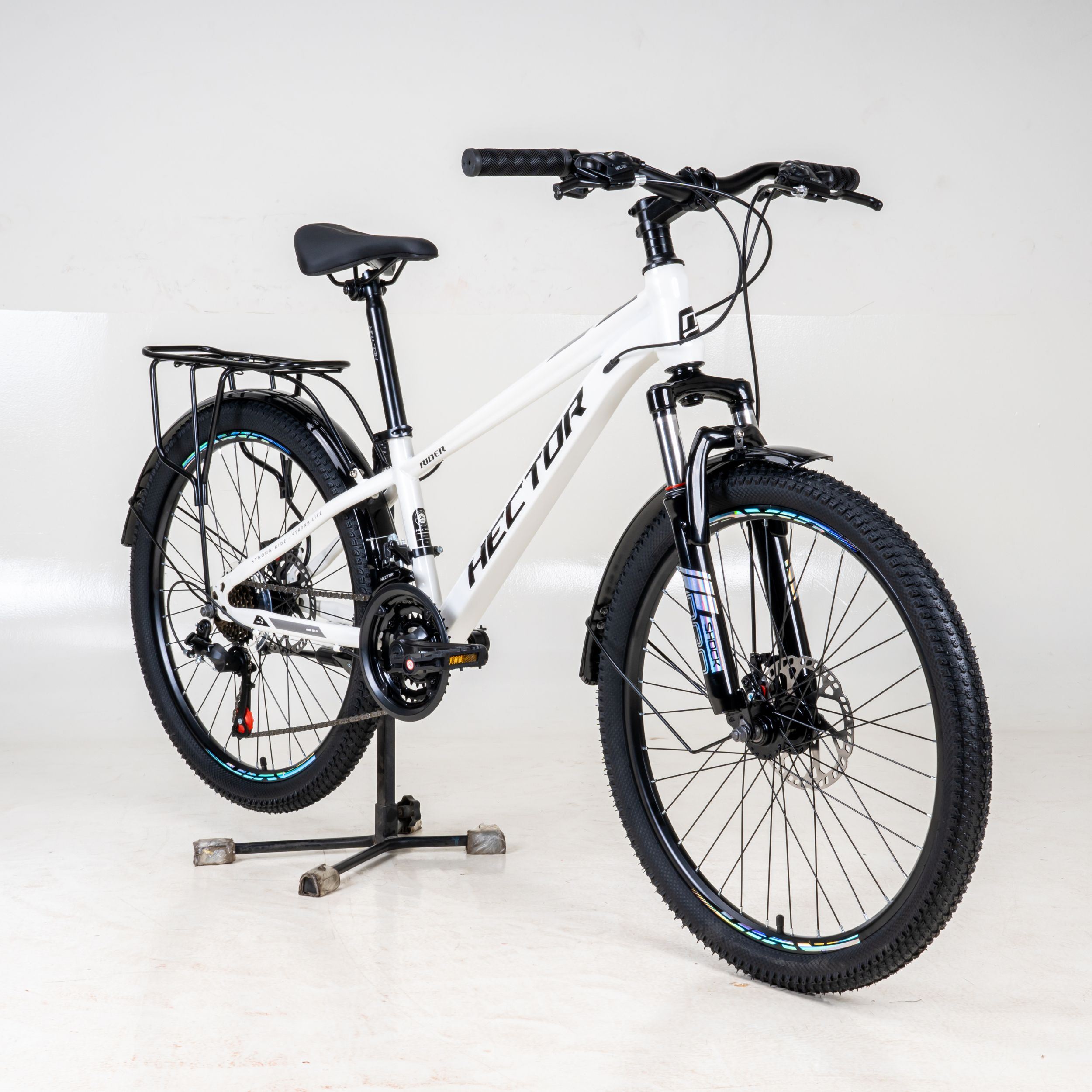 Xe Đạp Địa Hình HECTOR RIDER 1B 24 INCH Trắng Màu Trắng