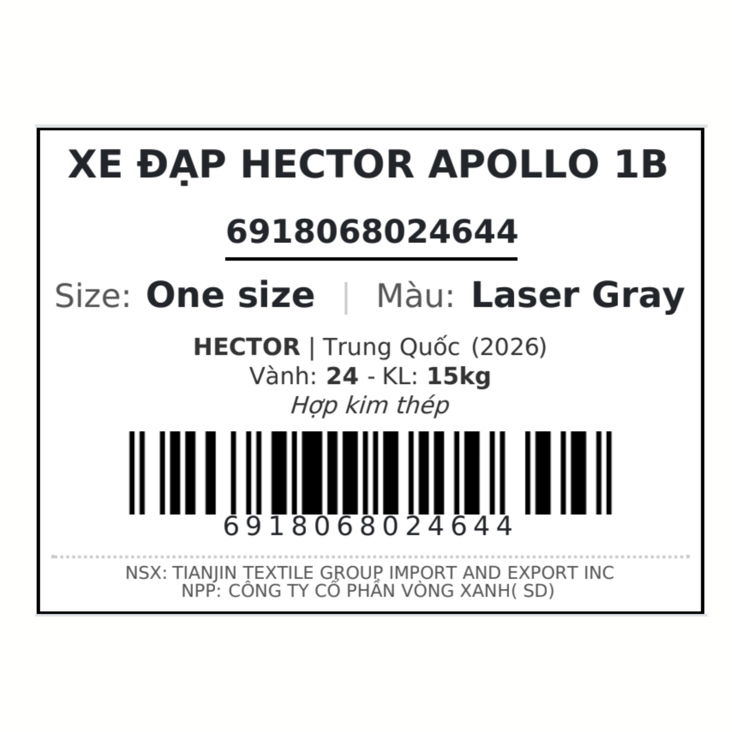 Xe Đạp Địa Hình HECTOR APOLLO 1B 24 INCH Đen ánh kim - 11