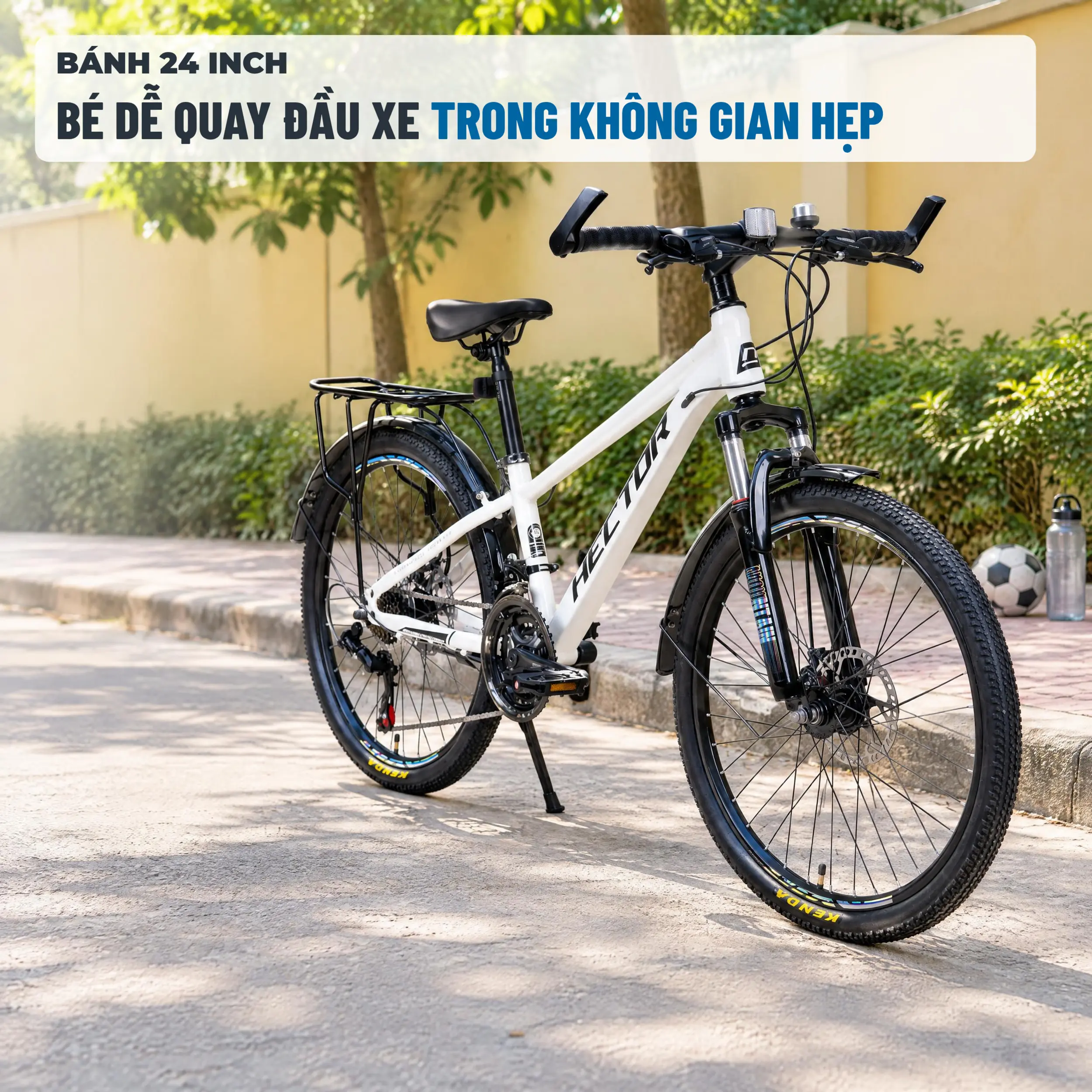 Xe Đạp Địa Hình HECTOR APOLLO 1B 24 INCH Trắng - Bánh xe 24 inch KENDA Xe Đạp Địa Hình HECTOR APOLLO 1B 24 INCH Trắng - Bánh xe 24 inch KENDA