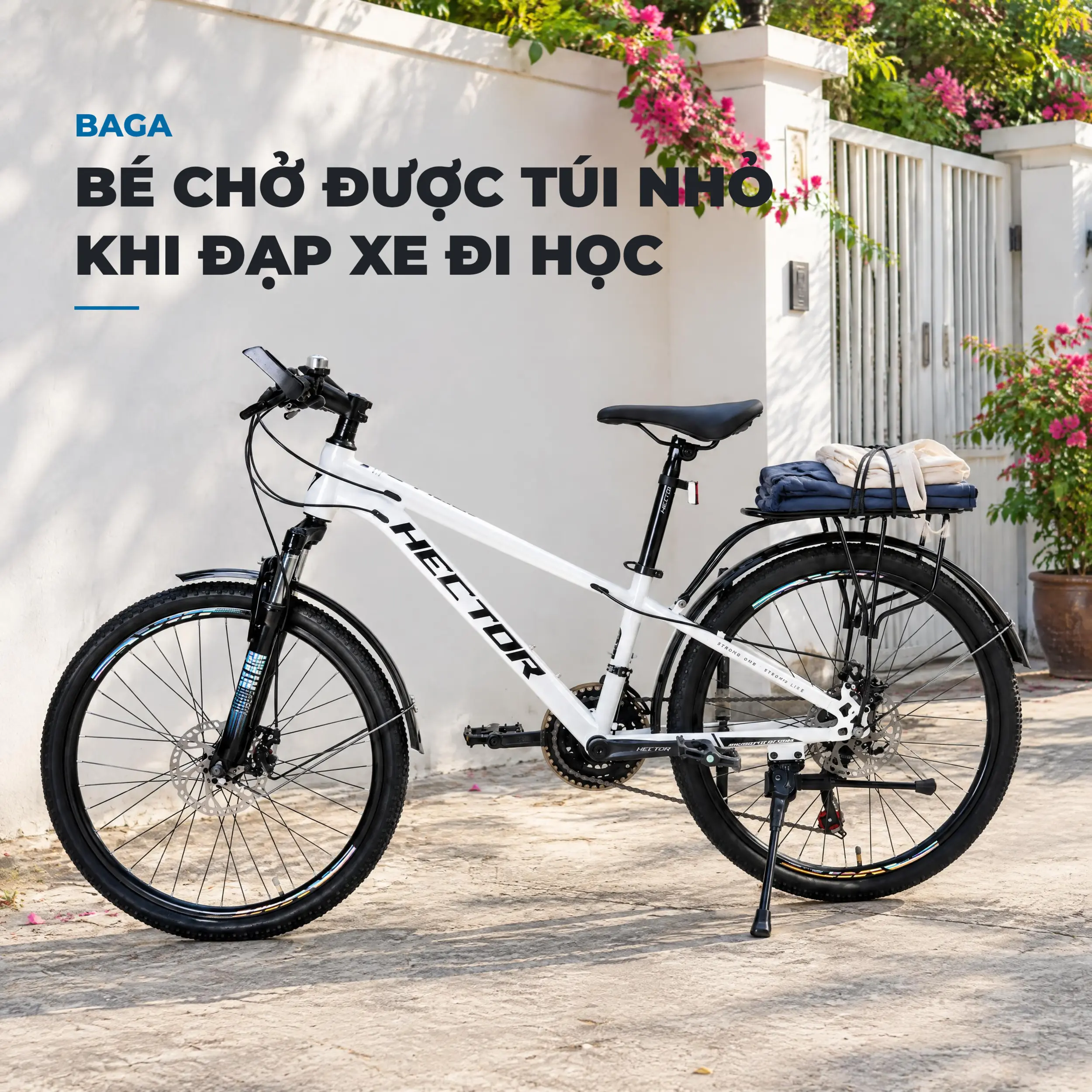Xe Đạp Địa Hình HECTOR APOLLO 1B 24 INCH Trắng - Trang bị baga, chắn bùn Xe Đạp Địa Hình HECTOR APOLLO 1B 24 INCH Trắng - Trang bị baga, chắn bùn