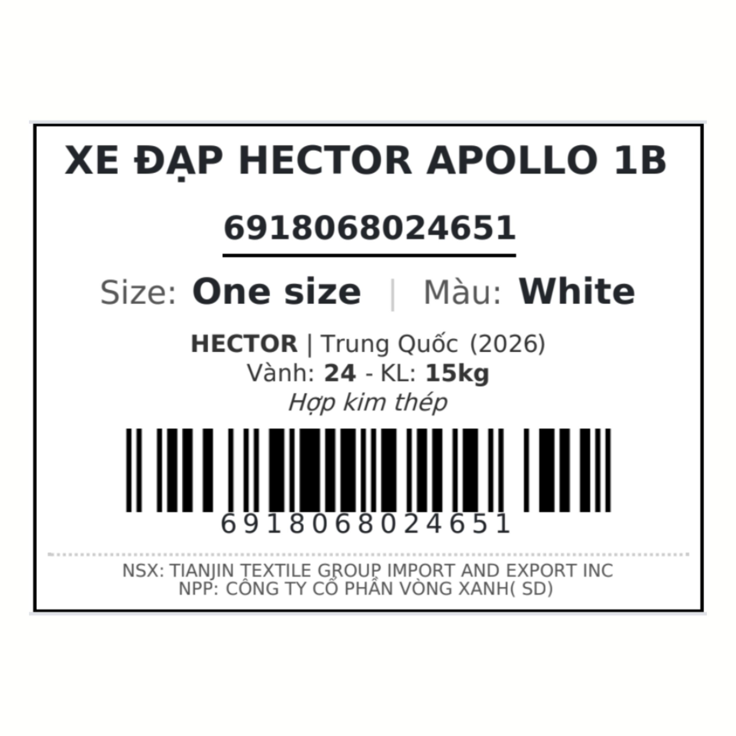 Xe Đạp Địa Hình HECTOR APOLLO 1B 24 INCH Trắng - 12