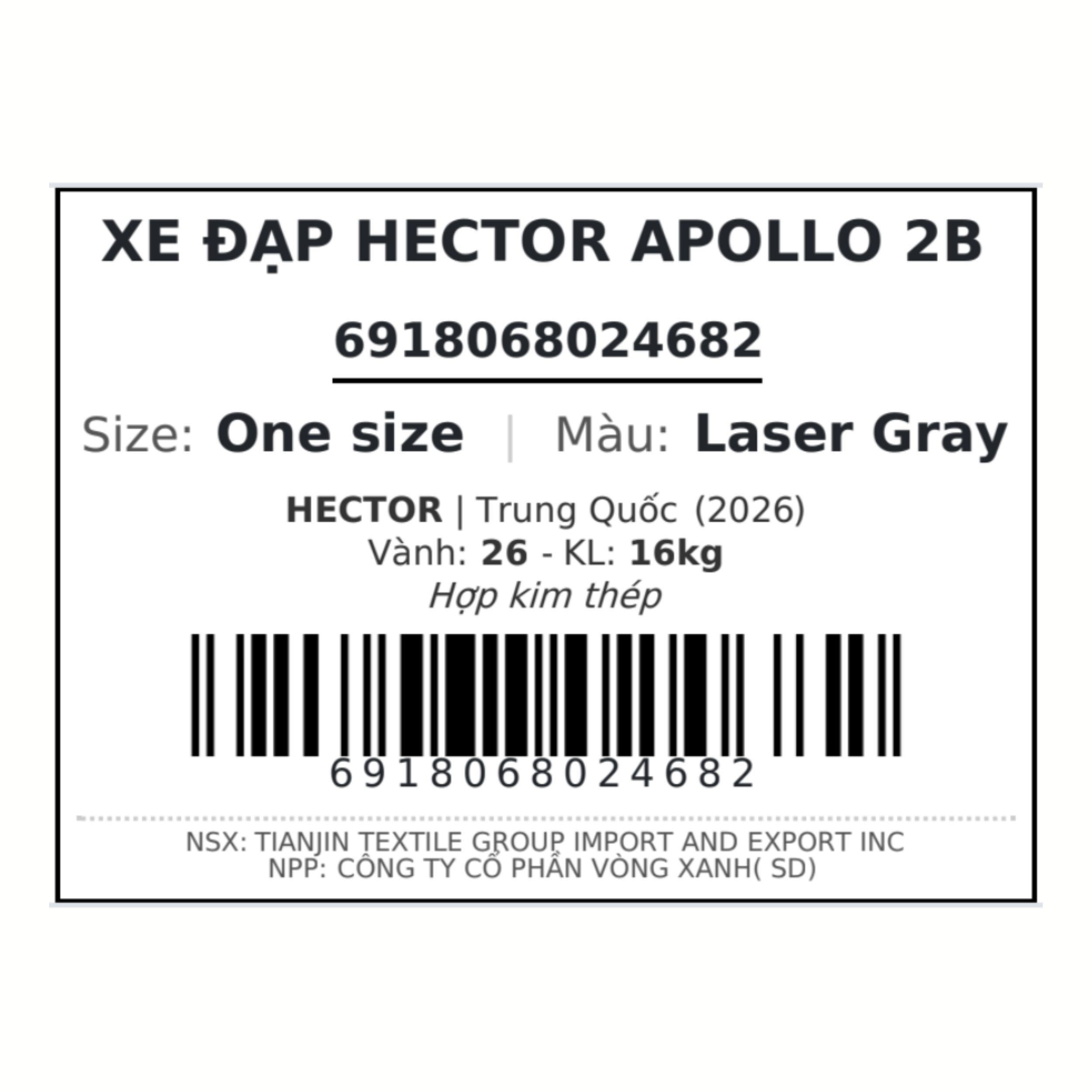 Xe Đạp Địa Hình HECTOR APOLLO 2B 26 INCH Đen ánh kim - 10