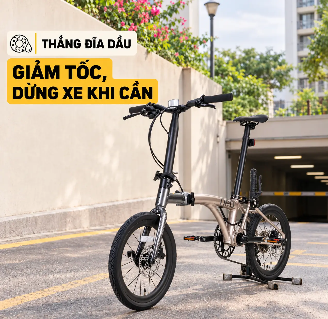 Xe Đạp Gấp JAVA NEO 9SE 16 INCH Titanium Màu Bạc