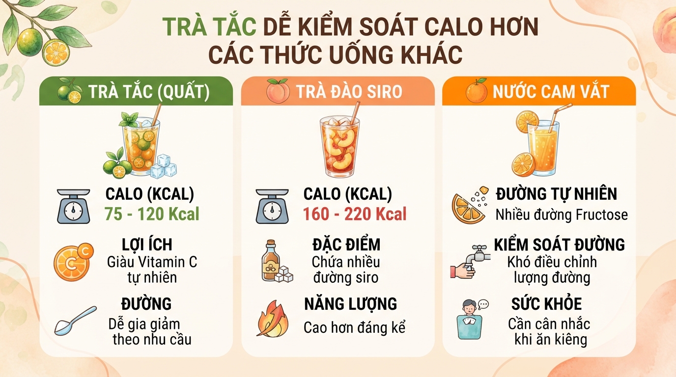 1 ly trà tắc bao nhiêu calo? Uống trà tắc mỗi ngày có tốt không?