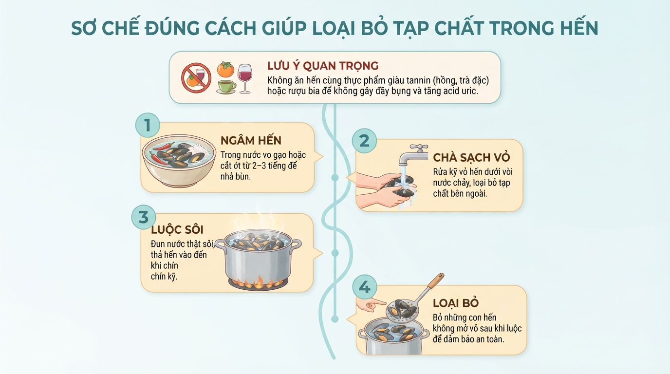 Ăn hến có tốt không? Giá trị dinh dưỡng, lợi ích và lưu ý khi ăn