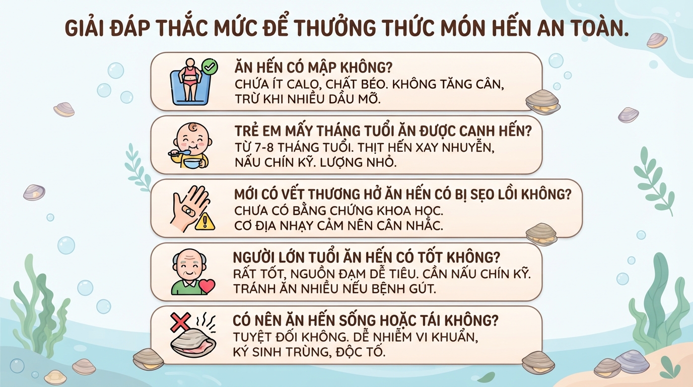 Ăn hến có tốt không? Giá trị dinh dưỡng, lợi ích và lưu ý khi ăn