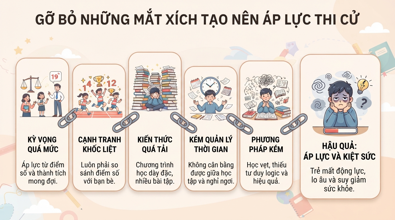 Áp lực học tập: Dấu hiệu nhận biết, hậu quả và cách giảm áp lực hiệu quả
