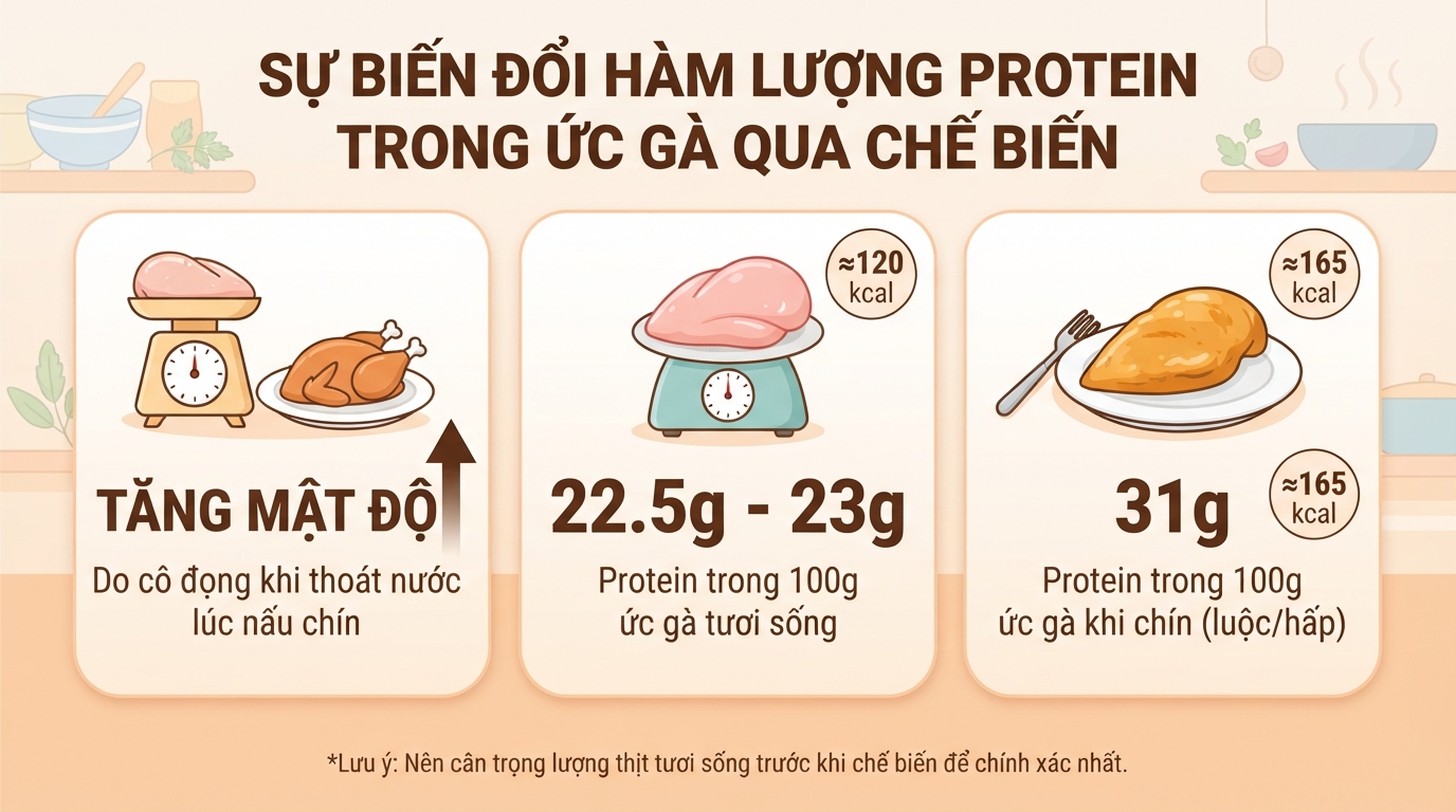 Ức gà chứa bao nhiêu protein? Giá trị dinh dưỡng và cách dùng hợp lý