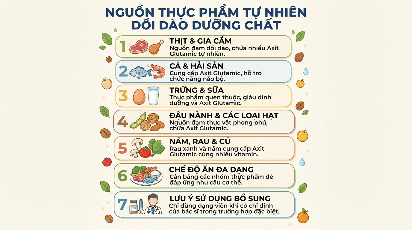 Axit glutamic là gì? Vai trò với hệ thần kinh và lưu ý khi bổ sung