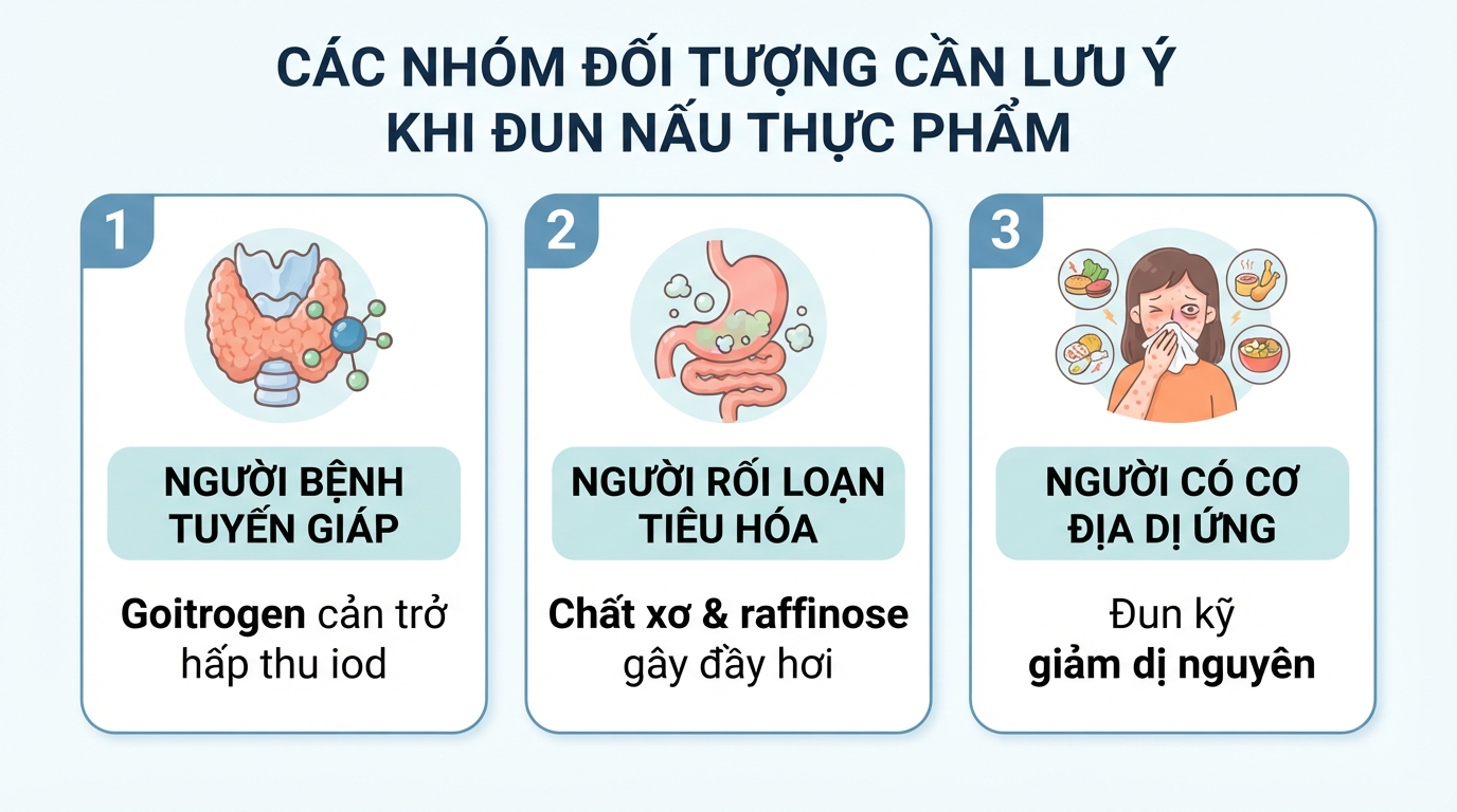 Ba nhóm đối tượng cần đun nấu kỹ hoặc tham khảo ý kiến bác sĩ.