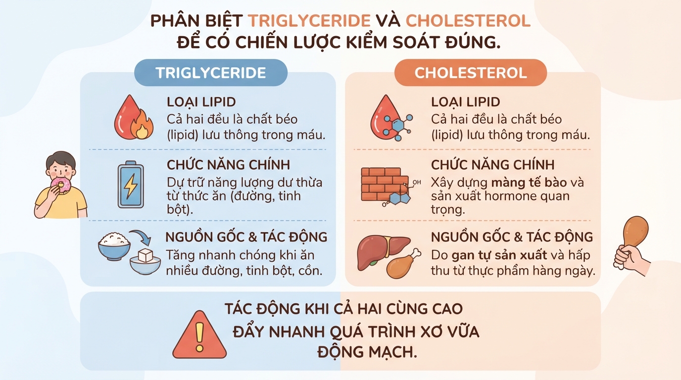Triglyceride là gì? Ý nghĩa các mức chỉ số mỡ máu và cách kiểm soát
