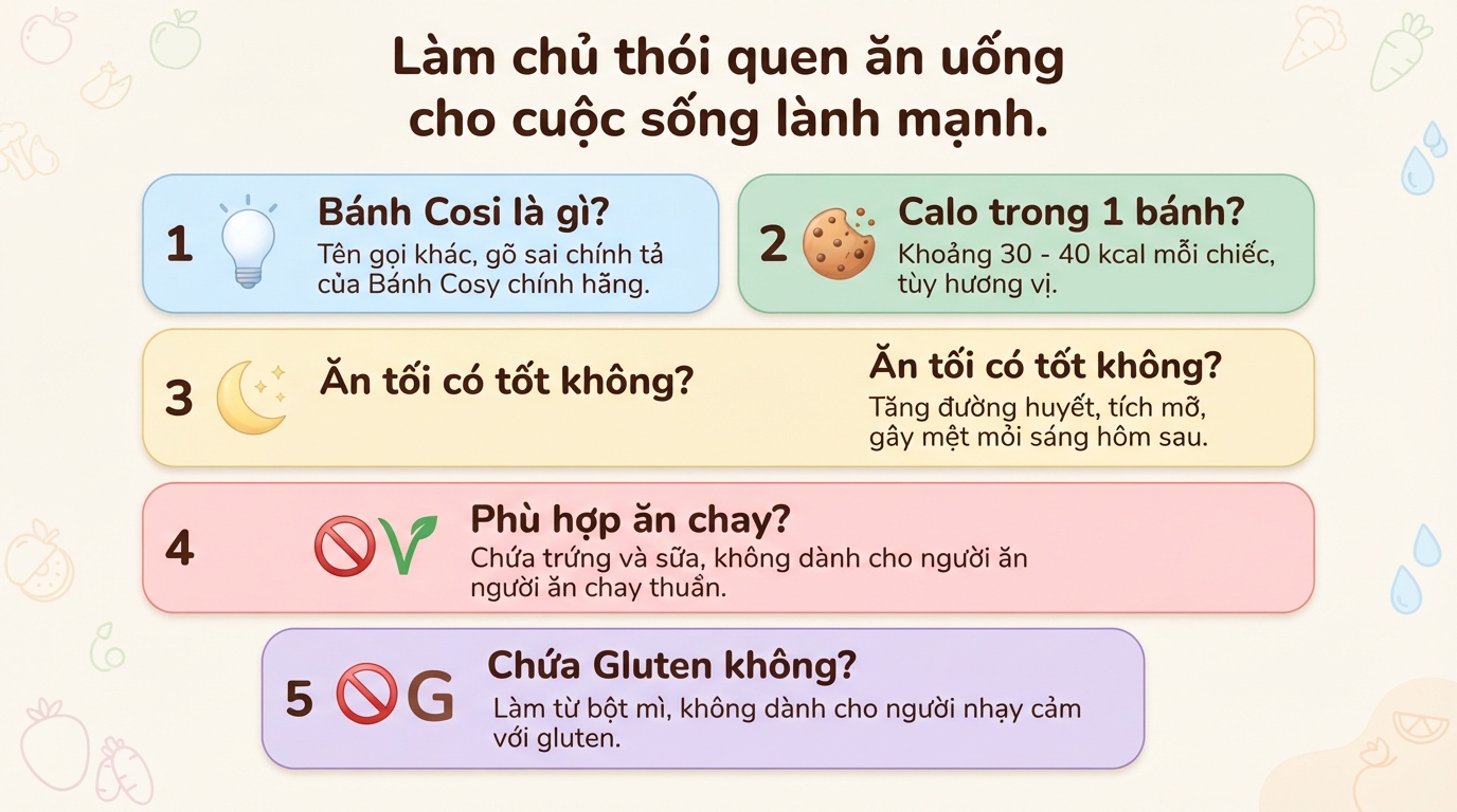 Bánh Cosy bao nhiêu calo? Cách ăn bánh quy Cosy kiểm soát cân nặng