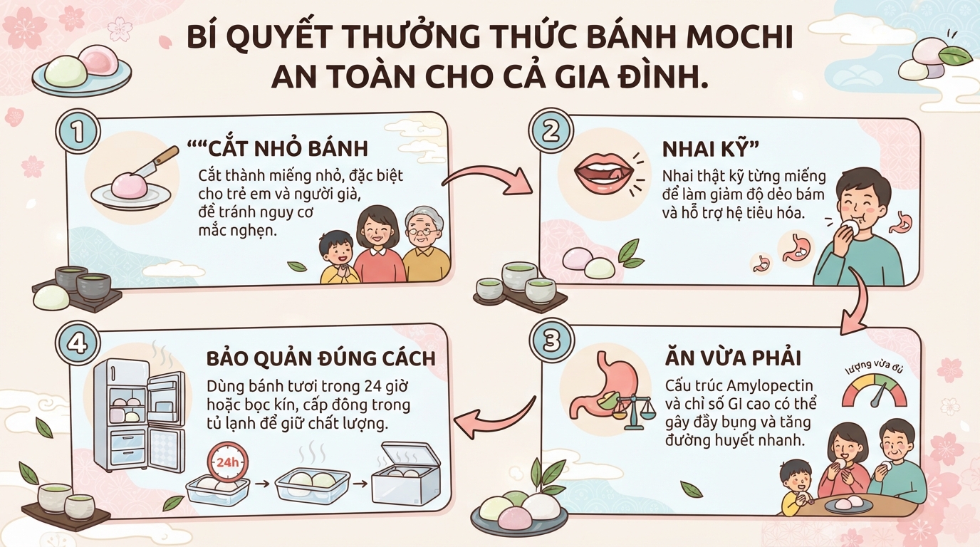 Bánh mochi: cách làm chuẩn dẻo ngon và lưu ý sức khỏe khi ăn