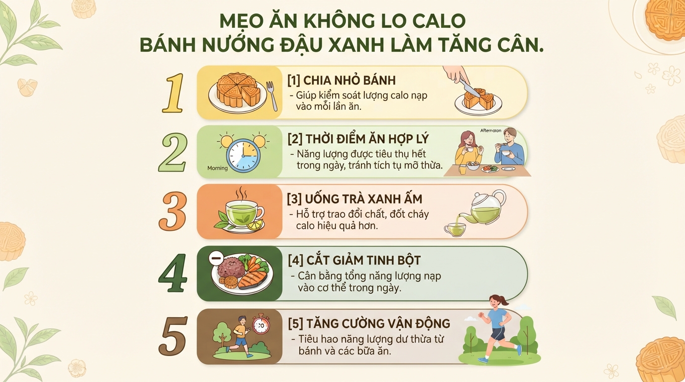 Bánh nướng nhân đậu xanh bao nhiêu calo? Mẹo ăn giúp giữ vóc dáng