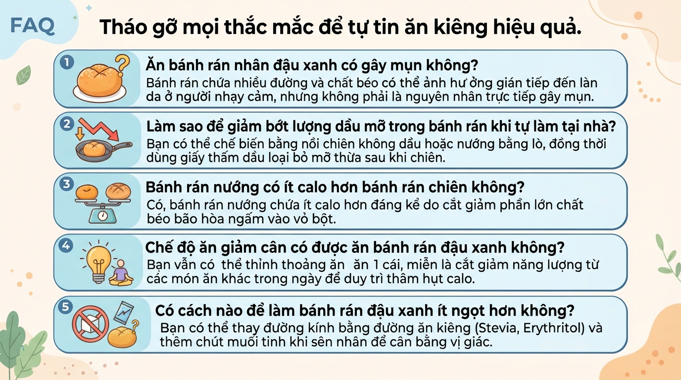 Bánh rán nhân đậu xanh bao nhiêu calo? 4 mẹo ăn không béo