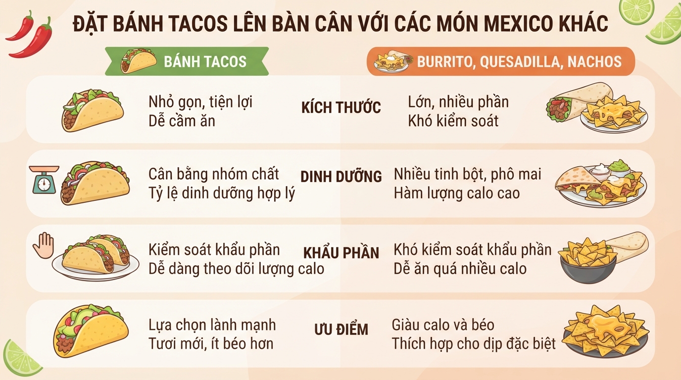 Bánh tacos bao nhiêu calo? Giá trị dinh dưỡng và cách ăn lành mạnh