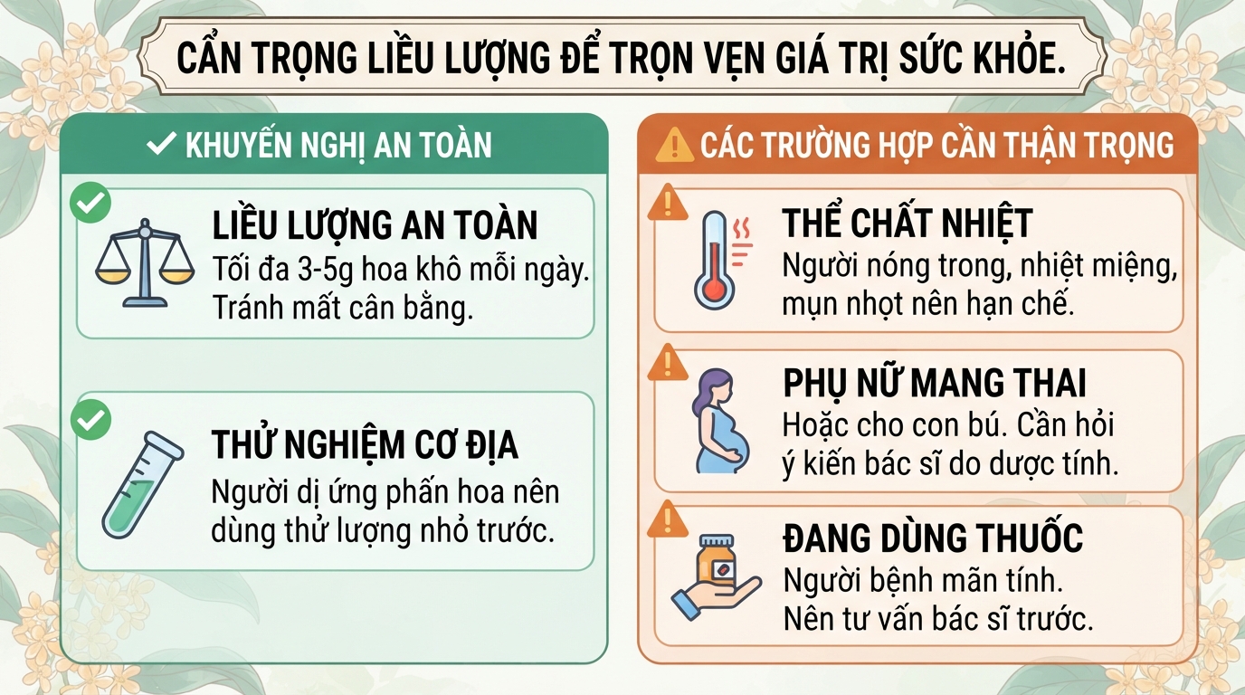 Hoa quế (mộc tê): Tác dụng và cách dùng trà an toàn