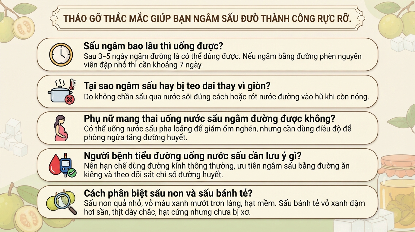 Cách ngâm sấu đường giòn ngon, không nổi váng tại nhà