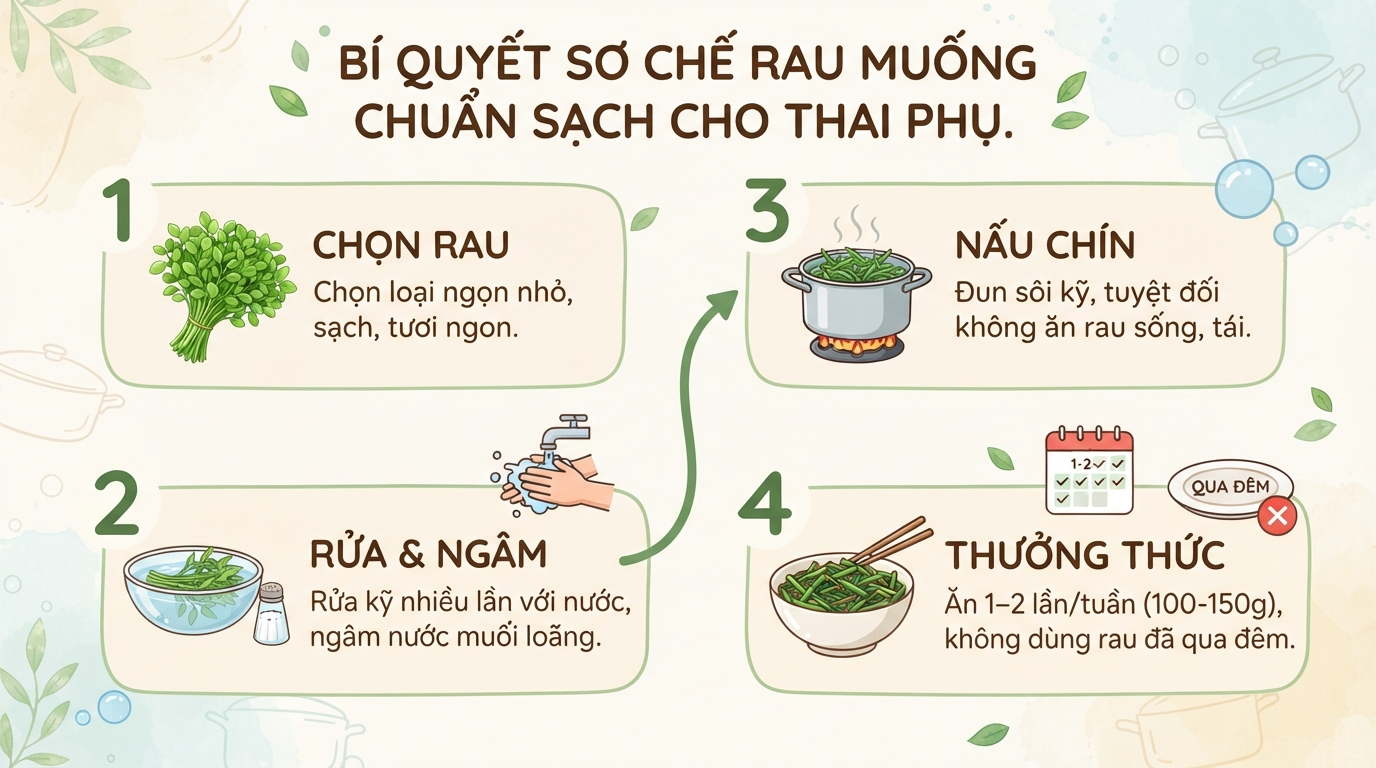 Bà bầu ăn rau muống được không? Lợi ích và lưu ý khi sử dụng