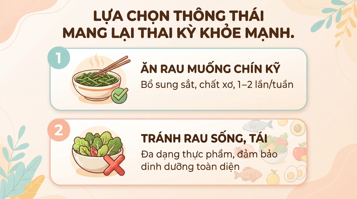 Bà bầu ăn rau muống được không? Lợi ích và lưu ý khi sử dụng