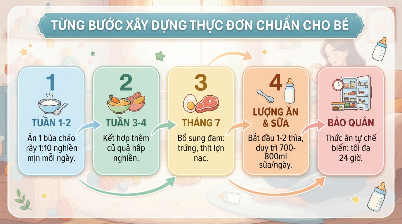 Bé mấy tháng nên ăn dặm? Dấu hiệu cho thấy trẻ đã sẵn sàng