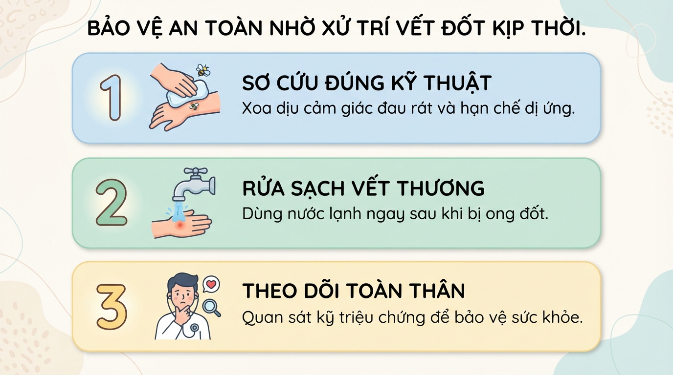Bị ong vò vẽ đốt 1 nốt có sao không? Cách sơ cứu đúng cách