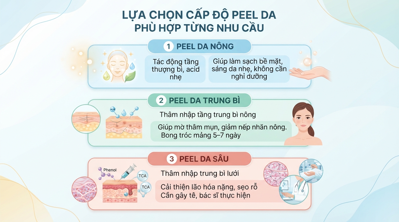 Peel da là gì? Công dụng, 3 cấp độ và cách chăm sóc da bạn nên biết