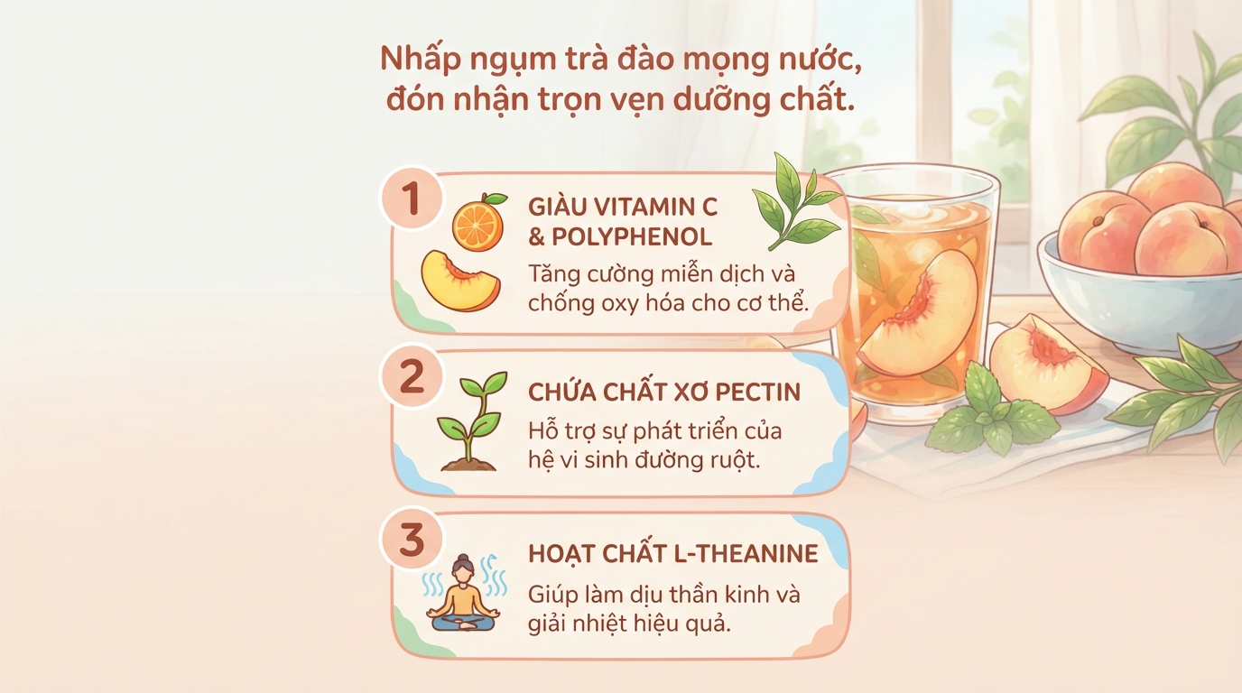 Trà đào bao nhiêu calo? Cách pha chuẩn vị tại nhà