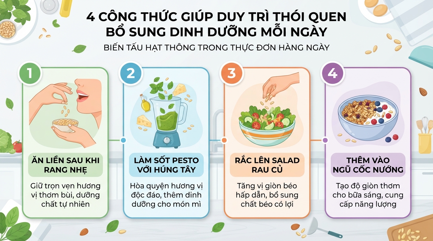 Bốn công thức đơn giản giúp duy trì thói quen bổ sung dinh dưỡng mỗi ngày.