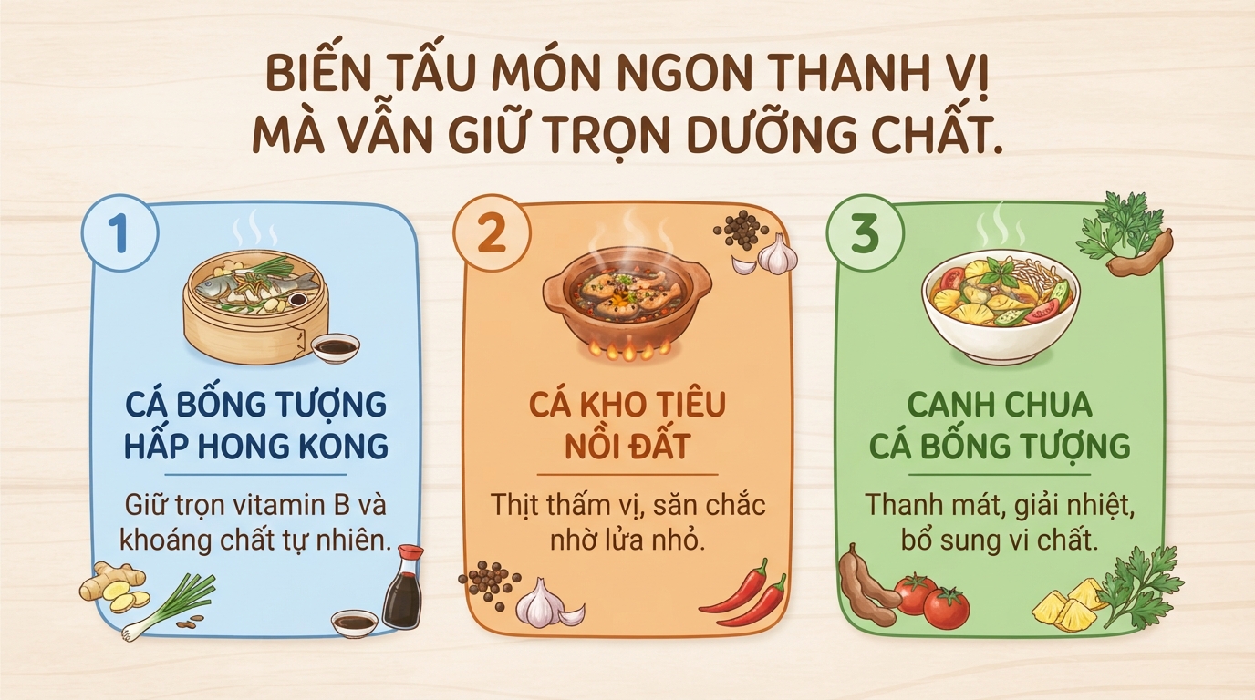 Cá bống tượng: Giá trị dinh dưỡng, công dụng và 5 món ăn bồi bổ sức khỏe