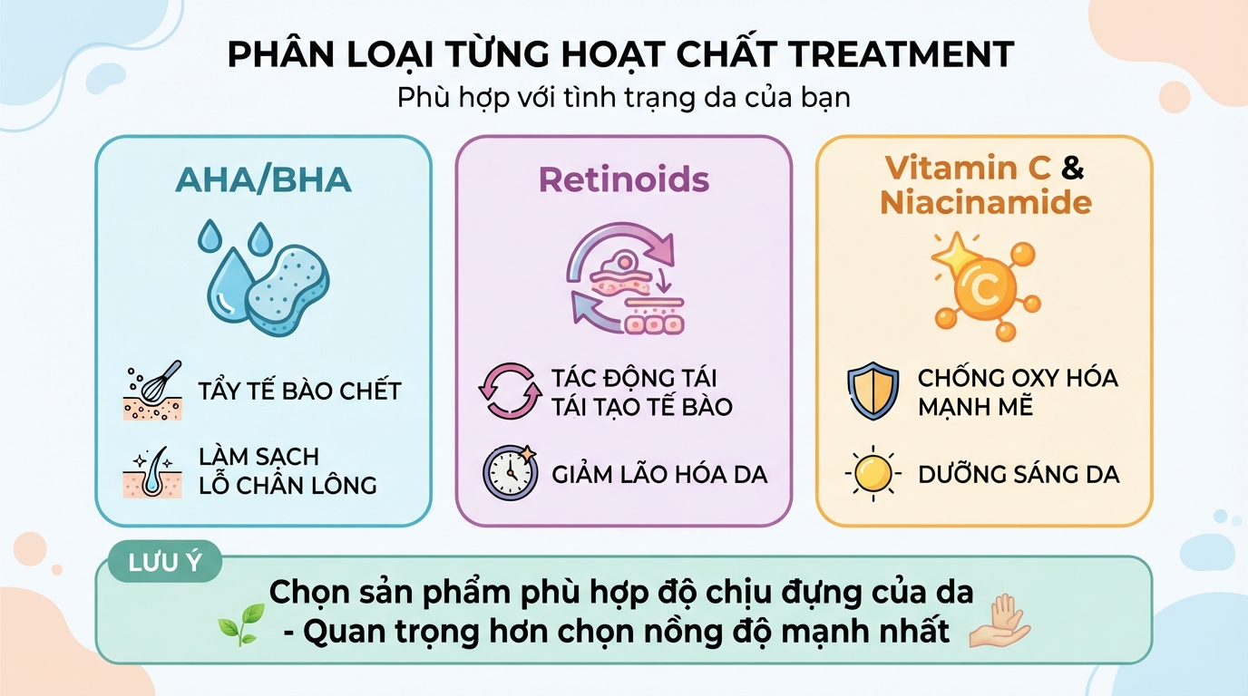 Treatment trong mỹ phẩm là gì? Cách chăm sóc da an toàn