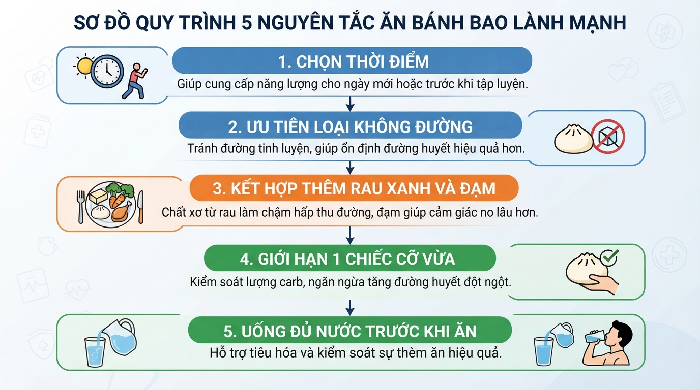 Các bước phối hợp thực phẩm và thời điểm ăn giúp kiểm soát chỉ số đường huyết.