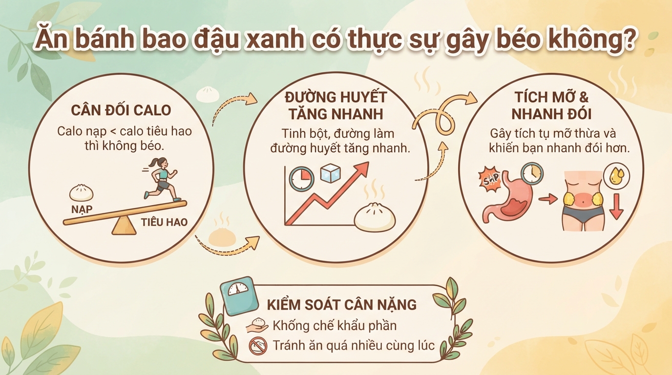 Bánh bao đậu xanh bao nhiêu calo? Mẹo ăn bánh bao không tăng cân