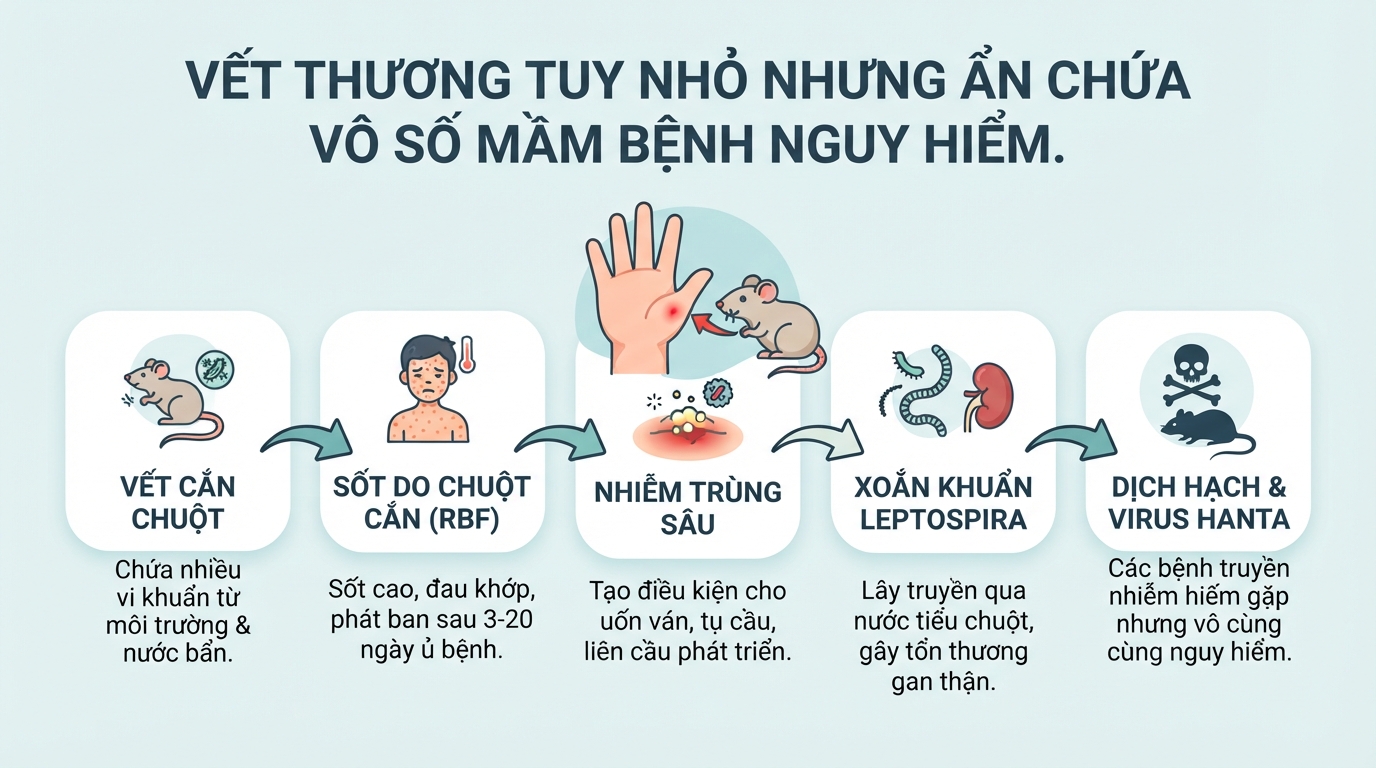 Bị chuột cắn có sao không? Các nguy cơ bệnh lý và hướng dẫn sơ cứu