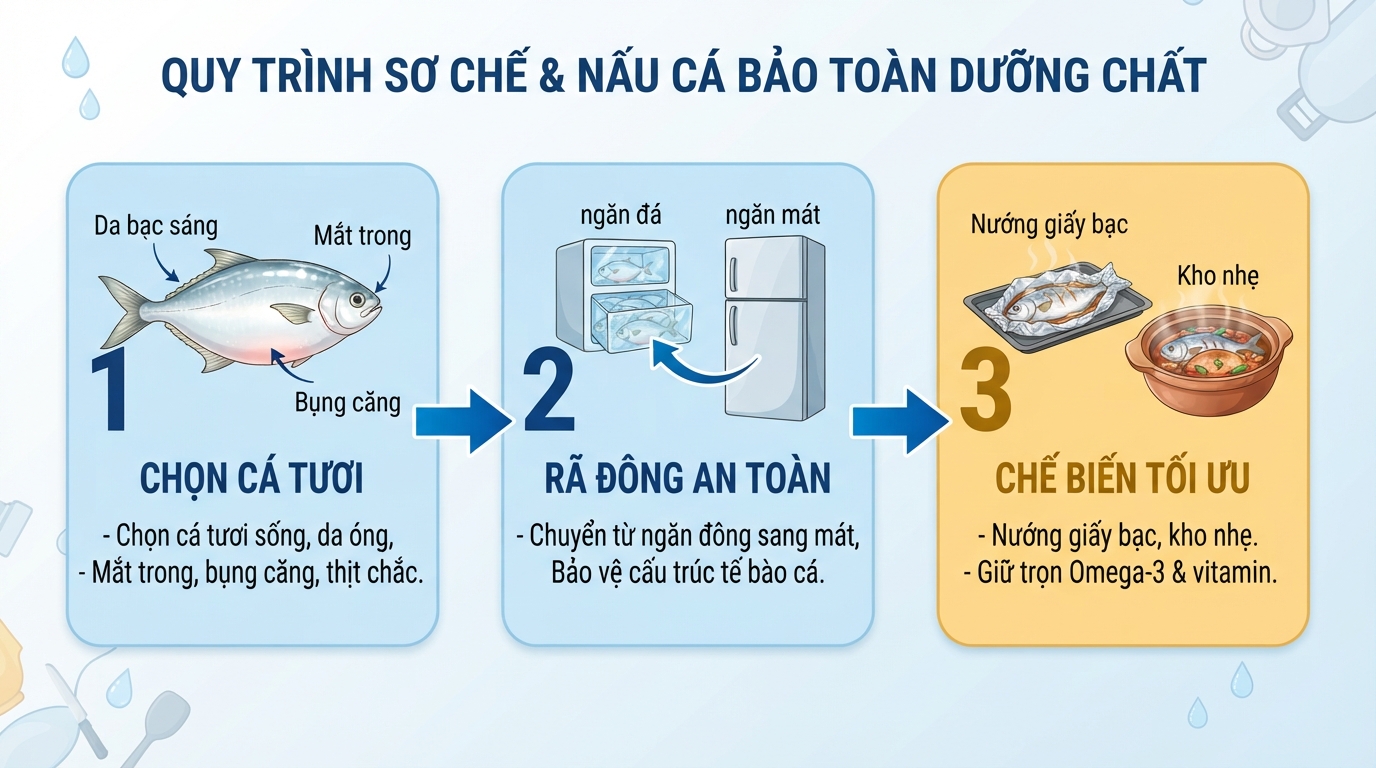 Các bước sơ chế và nấu nướng chuẩn giúp bảo toàn tối đa dưỡng chất quý giá.
