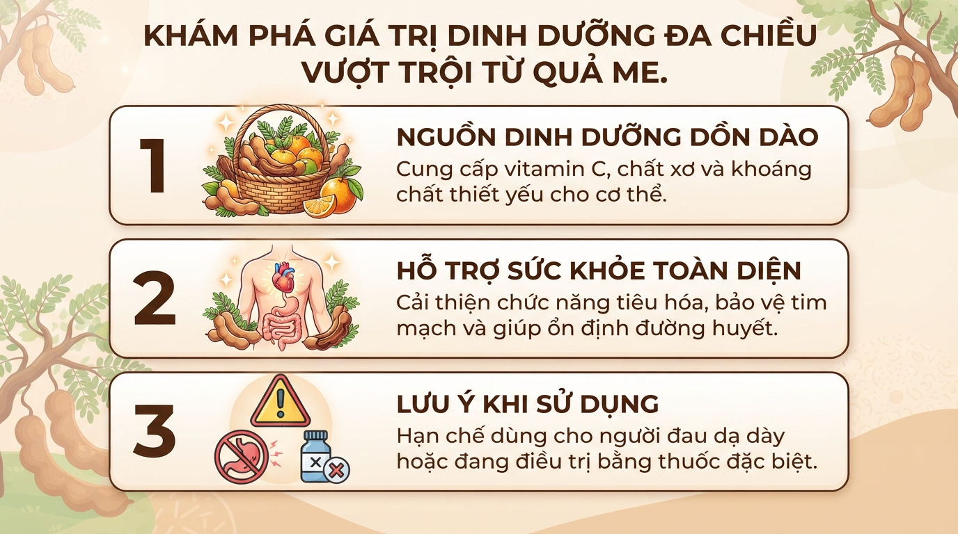 Quả me có tác dụng gì? 7 lợi ích sức khỏe và lưu ý dùng đúng cách